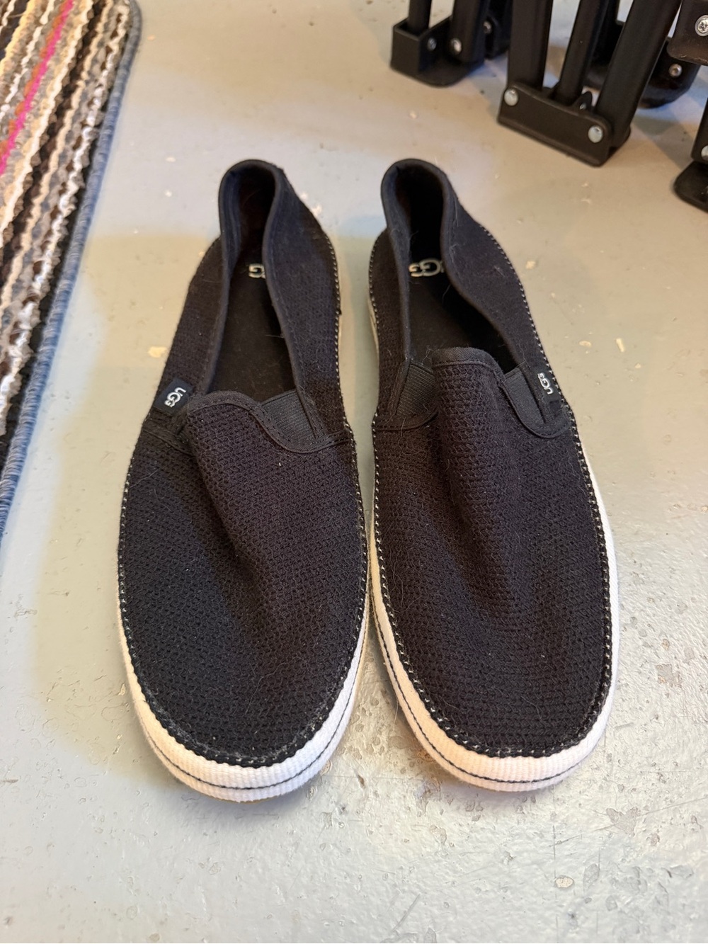 UGG Black Slip-On Knit Casual Shoe